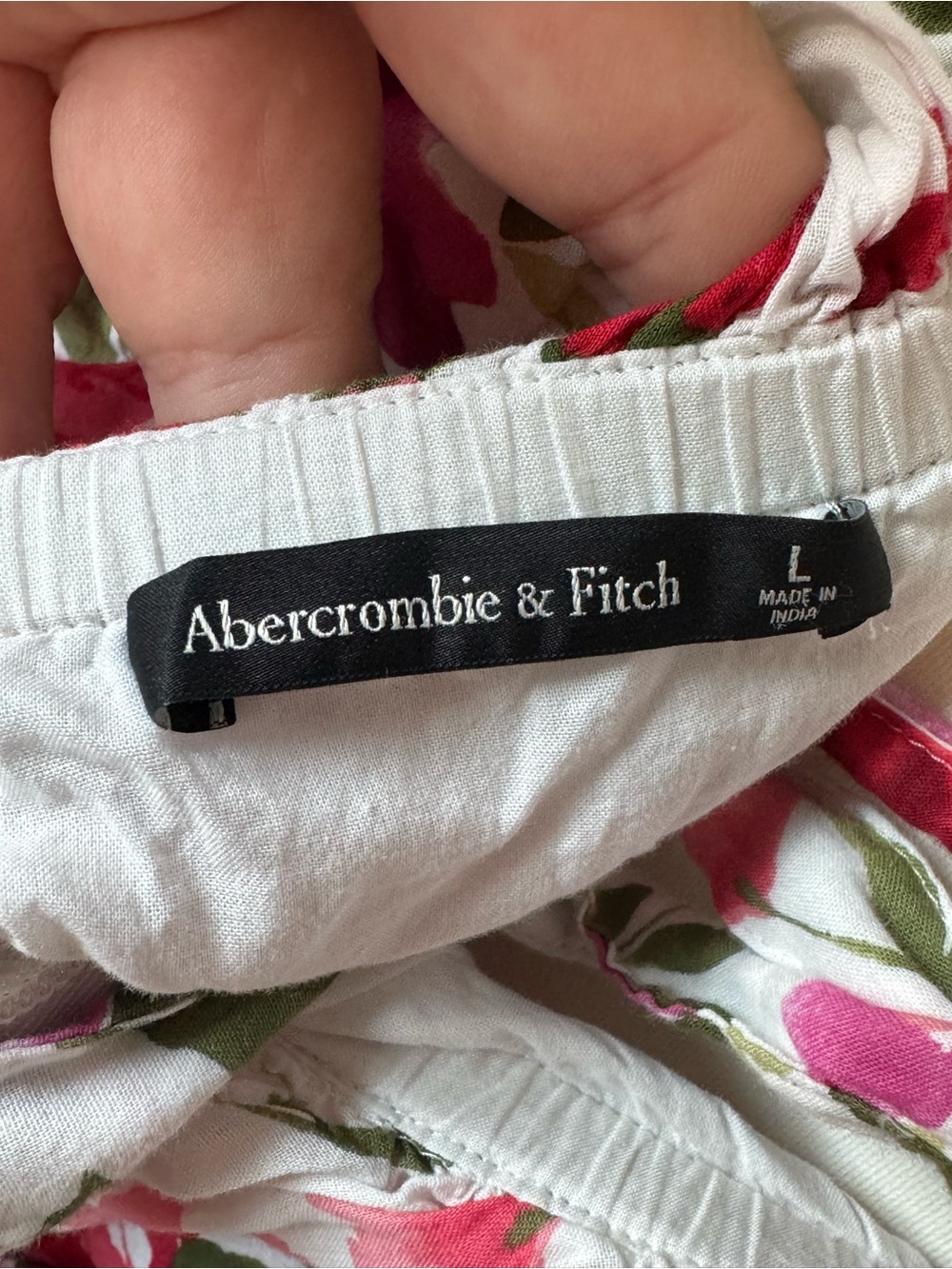 Abercrombie & Fitch Floral Tiered Maxi Dress Size L Cotton Open Back Cottagecore - Picture 6 of 7